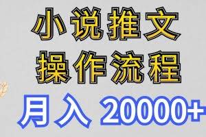 小说推文项目新玩法操作全流程，月入20000+，门槛低非常适合新手