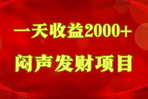 闷声发财，一天收益2000+，到底什么是赚钱，看完你就知道了