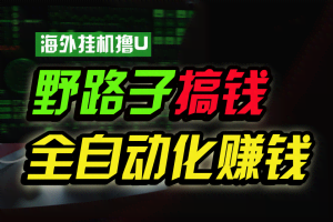 海外挂机撸U新平台，日赚15美元，全程无人值守，可批量放大，工作室内部项目！