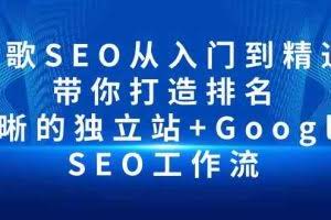 谷歌SEO从入门到精通 带你打造排名 清晰的独立站+Google SEO工作流