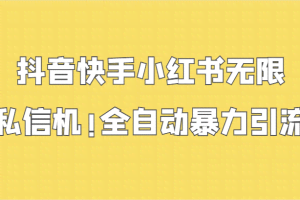 抖音快手小红书无限私信机，全自动暴力引流！