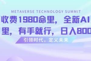 外面收费1980命里，全新AI八字命里，有手就行，日入800+【揭秘】