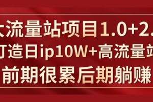 《大流量站项目1.0+2.0》打造日ip10W+高流量站，前期很累后期躺赚