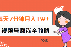每天7分钟月入1W+，视频号赚钱全攻略，普通人也能操作 （58节视频课）