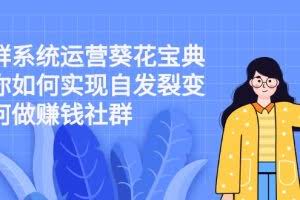 社群系统运营葵花宝典：教你如何实现自发裂变，如何做赚钱社群