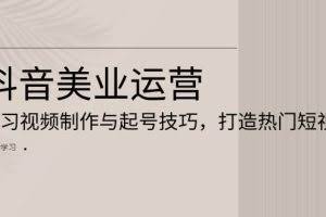 （13415期）抖音美业运营：学习视频制作与起号技巧，打造热门短视频
