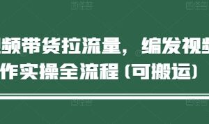 短视频带货拉流量，编发视频制作实操全流程(可搬运)