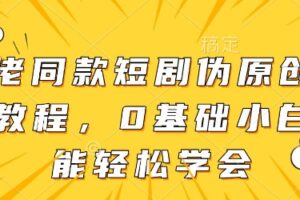 大佬同款短剧伪原创搬运方法，0基础小白也能轻松学会