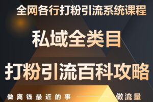 月入9万：全网唯一私域打粉引流神课，零基础手把手带你引流变现