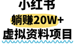 小红书操作虚拟资料，搬运工模式躺挣20W+，互联网的低成本路子！
