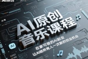 AI原创音乐课程，在家可做的Ai副业，让Ai给所有人一次新的创业机会