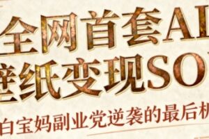 AI+国潮+招财+壁纸，每天三分钟，爆卖一整个冬天，不费脑，轻松矩阵十个号日入1k+