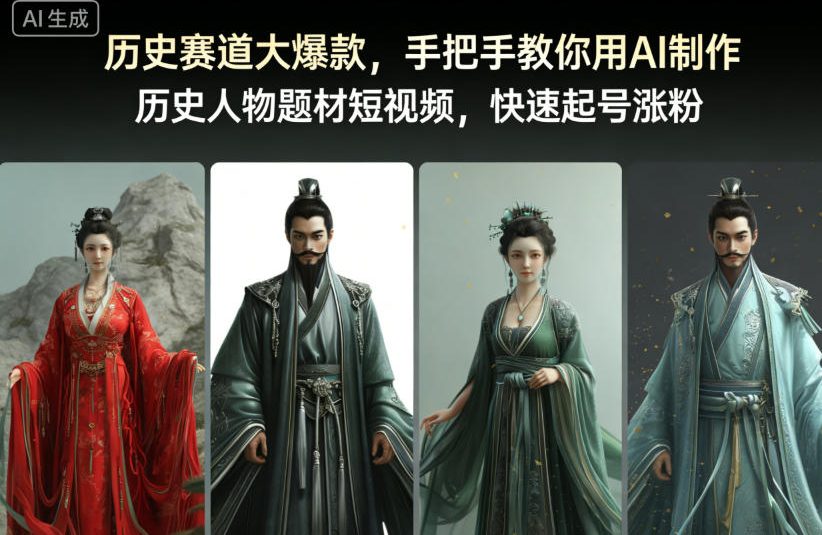 历史赛道大爆款，手把手教你用AI制作历史人物题材短视频，快速起号涨粉