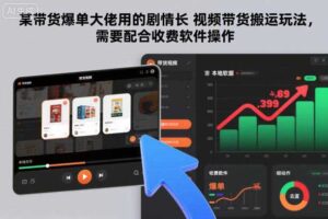 某带货爆单大佬用的剧情长视频带货搬运玩法，需要配合收费软件操作