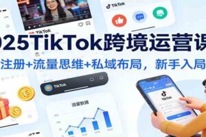 2025TikTok跨境运营课:账号注册+流量思维+私域布局,新手入局指南