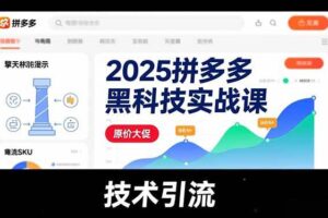 （16977期）2025拼多多黑科技实战课，擎天柱玩法、爆流SKU、原价大促，技术引流，单店日销轻松破千单