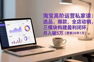 (17080期)淘宝高阶运营私家课:选品、爆款、全店动销,三模块构建盈利闭环,月入破5万(更新26年1月)