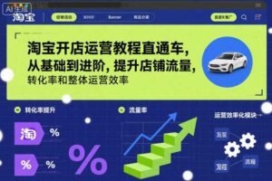 淘宝开店运营教程直通车,从基础到进阶,提升店铺流量,转化率和整体运营效率(更新26年1月)