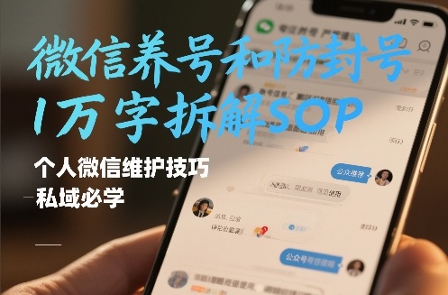 微信养号和防封号1万字拆解SOP，个人微信维护技巧，私域必学【文档】