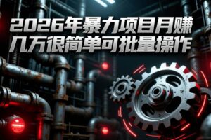 (17218期)2026年暴力项目月赚几万很简单可批量操作,成本低,利润大