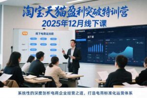 淘宝天猫盈利突破特训营25年12月线下课,系统性的深度剖析电商企业经营之道,打造电商标准化运营体系