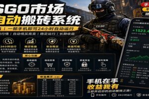 不需要电脑的CS市场自动搬砖系统|自动正常买高卖全天运行 |月入过W【稳定运行】