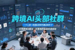 跨境AI头部社群，一个人顶一支团队的时代真正的开始了，分享跨境AI前沿，可落地的实战经验（更新5月11日）